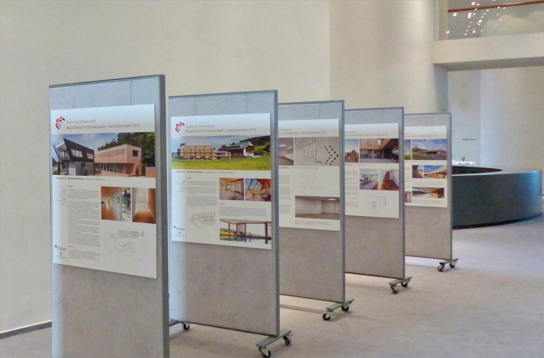 Ausstellungstafeln, Auszeichnungen 2016  Baukultur Schwarzwald  Neues Bauen im Schwarzwald